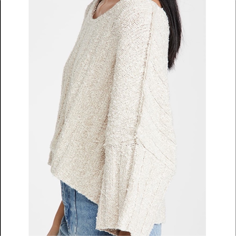 Free People Good Day Cream/ Sage Textured Women's Sweater M - Picture 3 of 11